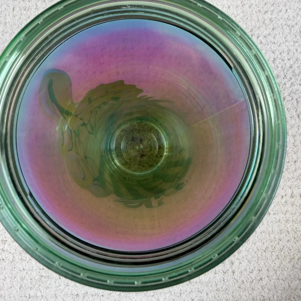 Starbucks Iridescent Blue Green Botanical Tumbler 24 oz Reusable Green Straw Lid